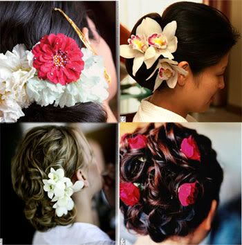 wedding hairstyles using fresh flowers