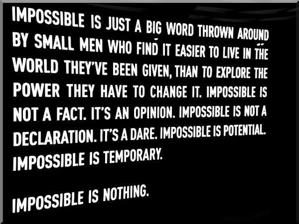 impossible is nothing wallpaper. Impossible is nothing