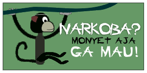 banner monyet anti narkoba