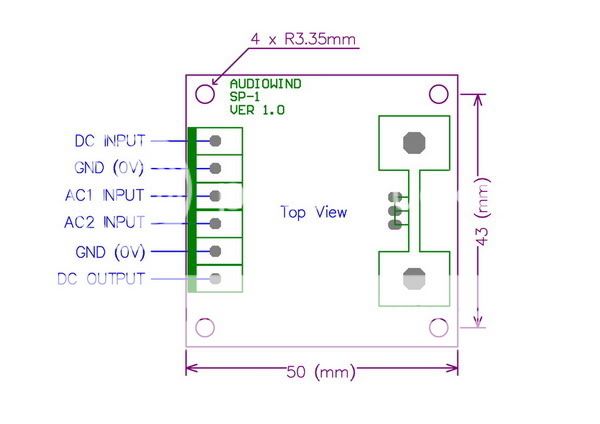 Power Supply Module, AC/DC in, 5V out, Based on 7805 IC  