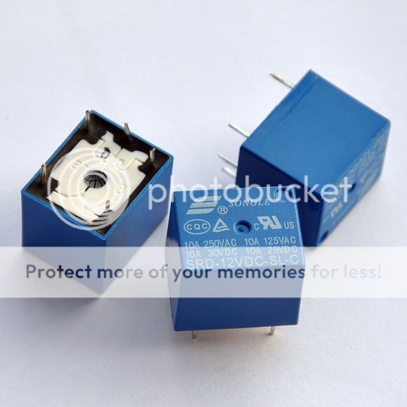 5PCS 12V SPDT Relay, Coil 400 ohm, 250VAC/30VDC 10A  