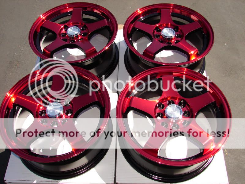 15 x 6.5 WHEELS RIMS ez go club car yamaha golf cart RED BLACK 4 lug 