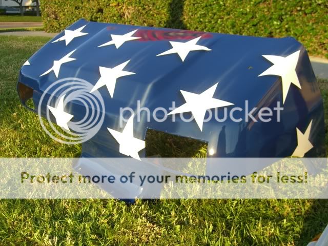   DS GOLF CART CUSTOM FLAMES PAINT FRONT REAR BODY COWL American Flag