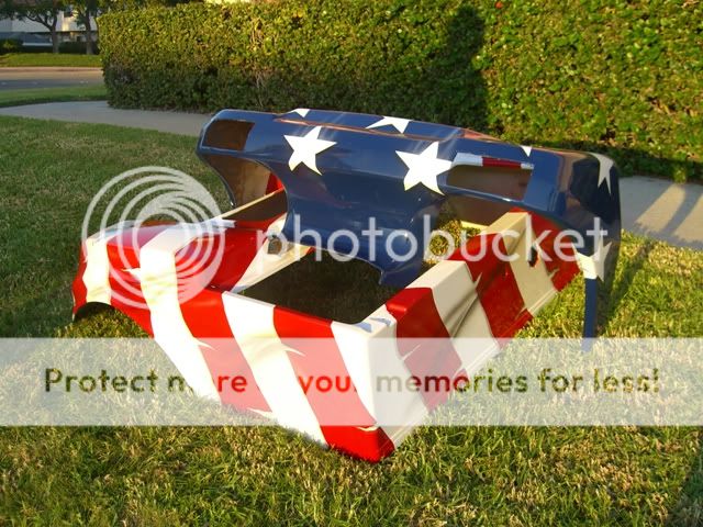   DS GOLF CART CUSTOM FLAMES PAINT FRONT REAR BODY COWL American Flag