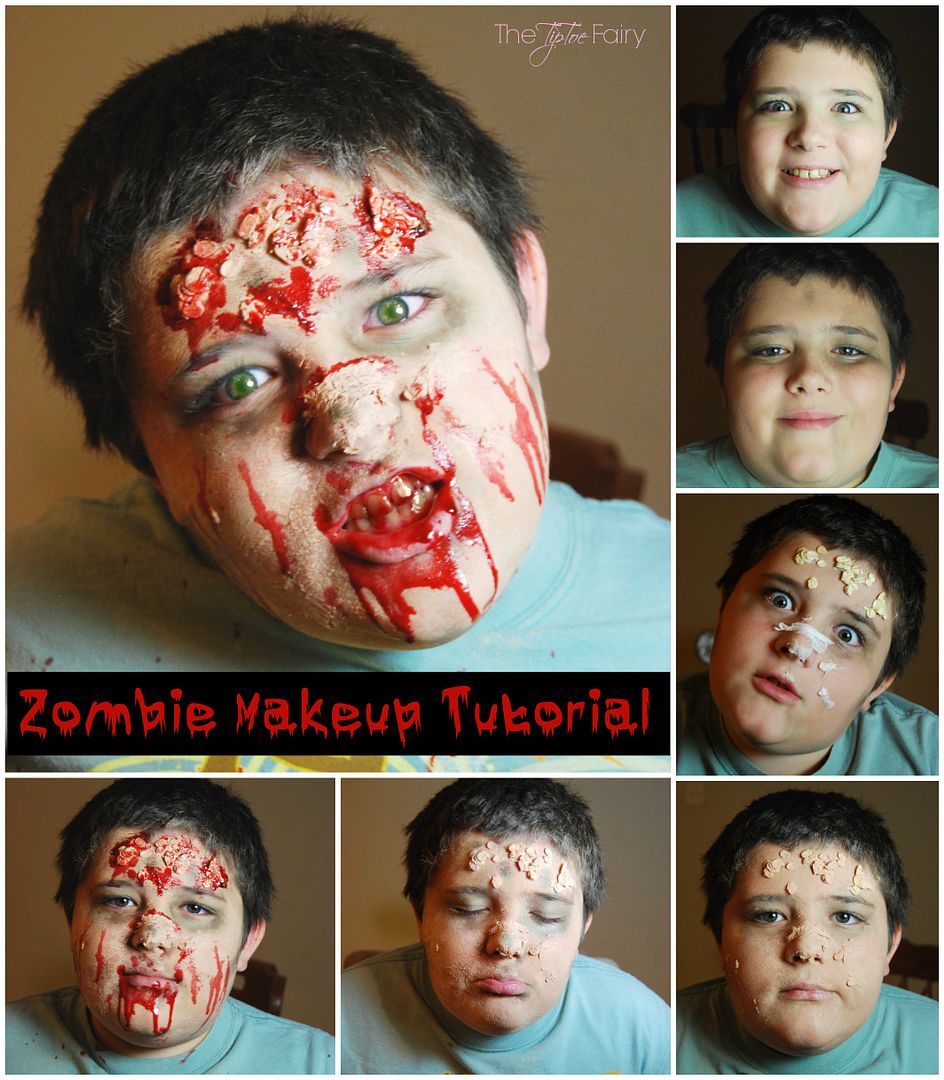 DIY Halloween Makeup for a Zombie | The TipToe Fairy #ad #NeutrogenaFaceOff #halloweenmakeup #halloweenDIY #halloweentutorial #zombiemakeup #zombieDIY