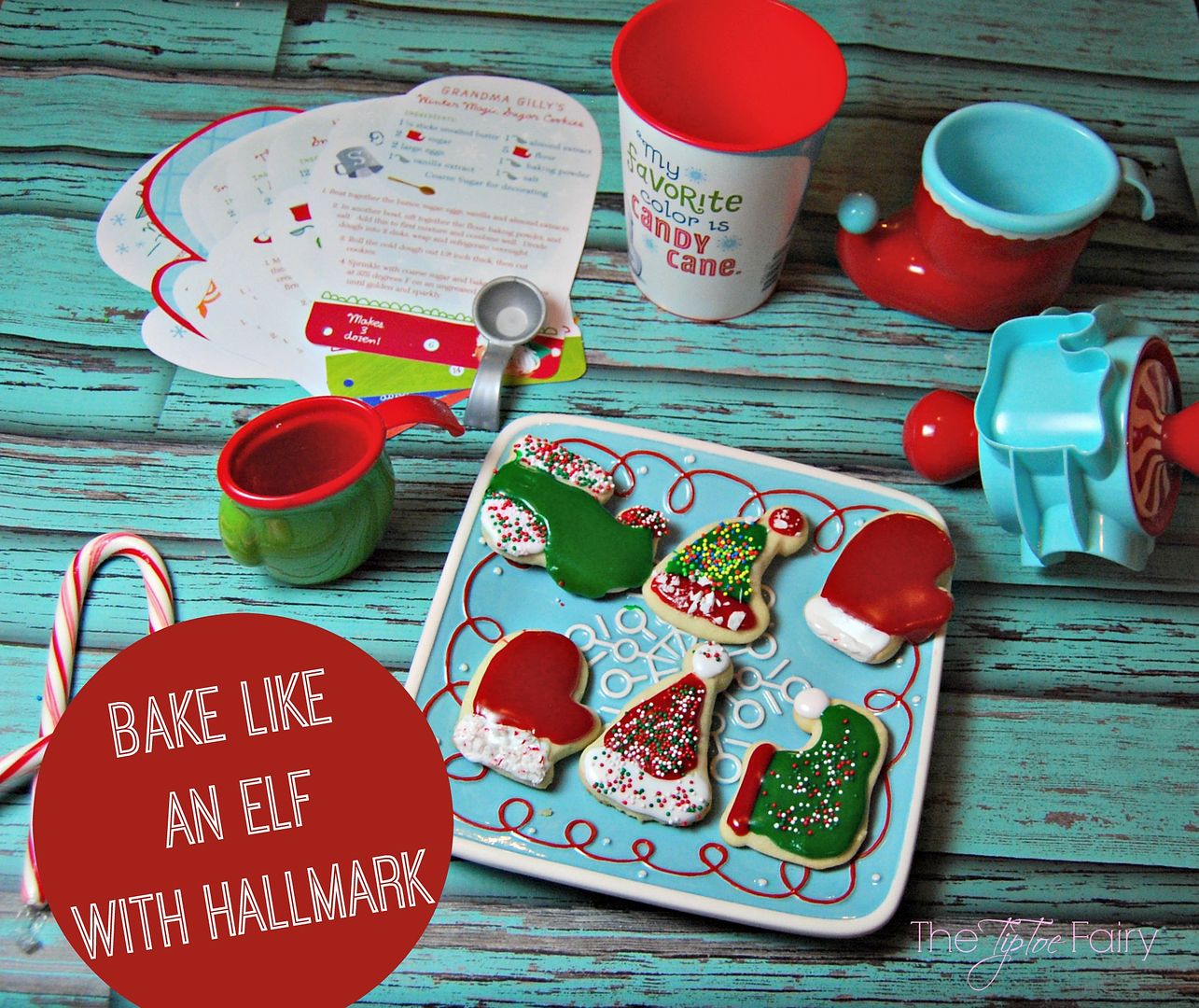 Check out Hallmark's toys and gifts @Walmart like this Bake Like an Elf baking kit and rolling cookie cutter. We had so much fun making cookies with these | The TipToe Fairy #NorthpoleFun #shop