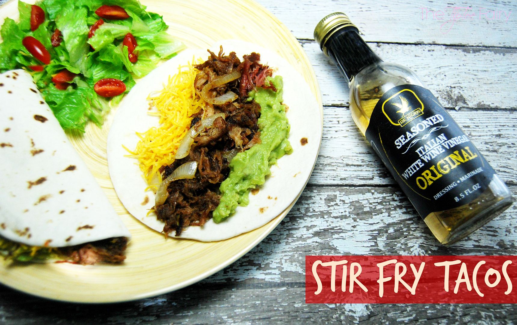 A fusion of Asian and Mexican flavors with Stir Fry Tacos | The TipToe Fairy #lovemyvinegar #shop 