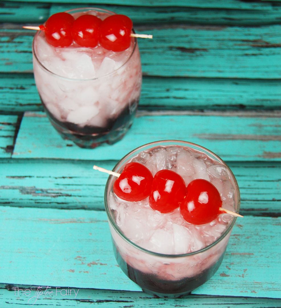 Cherry Bomb Skinny Cocktail - A grown up kinda Shirley Temple drink perfect for Valentine's Day with your sweetie.  With homemade skinny grenadine and limeade vodka! Learn how to make your own Grenadine! It's so easy! | The TipToe Fairy #drinks #cocktails