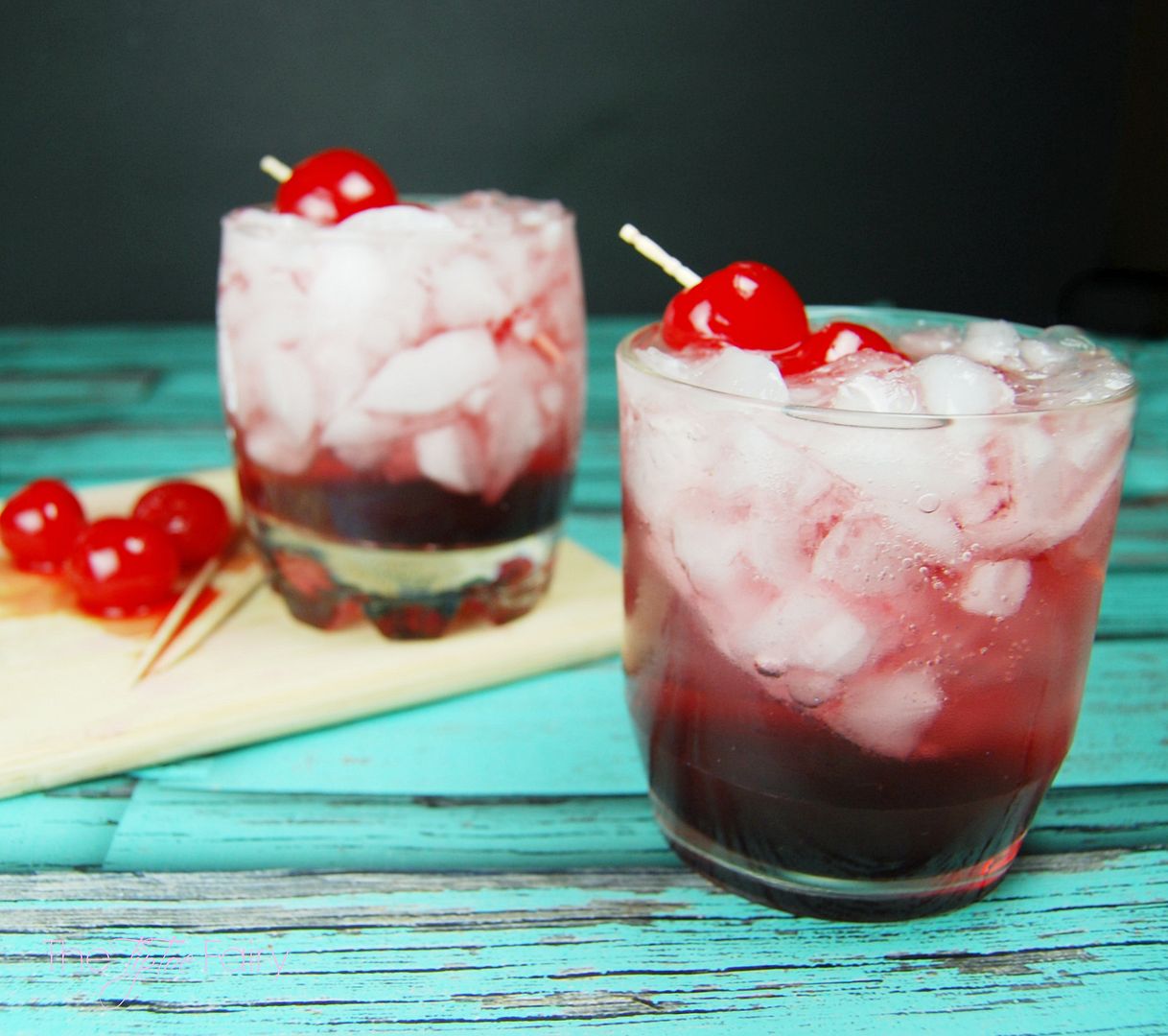 Cherry Bomb Skinny Cocktail - A grown up kinda Shirley Temple drink perfect for Valentine's Day with your sweetie.  With homemade skinny grenadine and limeade vodka! Learn how to make your own Grenadine! It's so easy! | The TipToe Fairy #drinks #cocktails