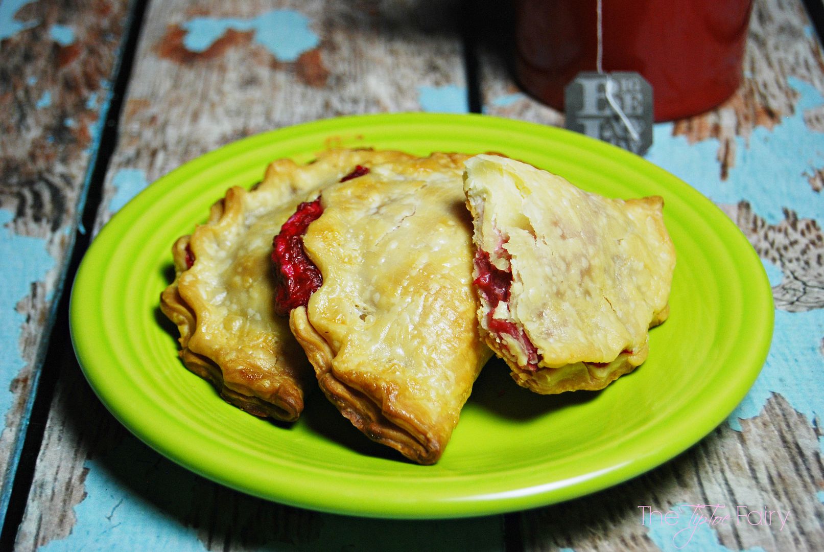 Smashed Raspberry Cream Cheese Hand Pies - a delicious dessert made with Truvia® and perfect with a cup of Bigelow tea | The TipToe Fairy #ad #SweetWarmUp #pierecipe