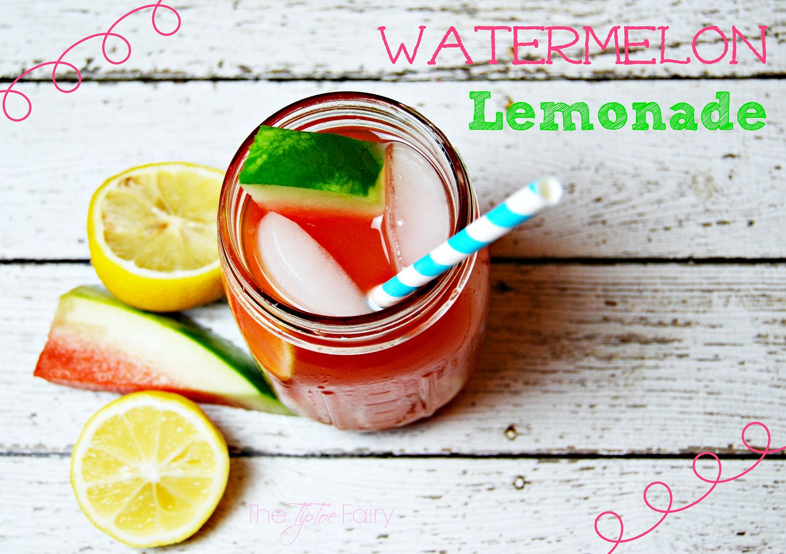 Watermelon Lemonade | The TipToe Fairy #drinkrecipes #drinks #lemonaderecipes