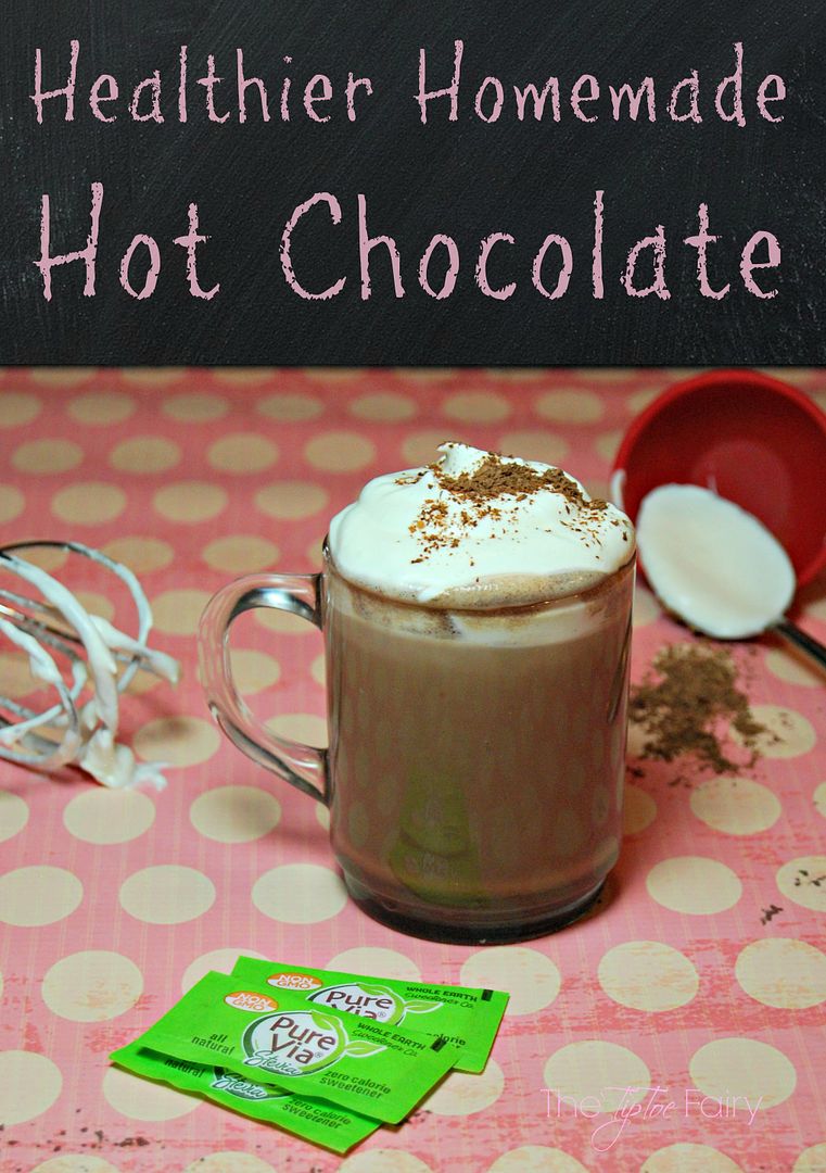 Make Healthier Homemade Hot Chocolate with Pure Via. No Sugar Hot Chocolate | The TipToe Fairy #PureViaSweet #PMedia #ad