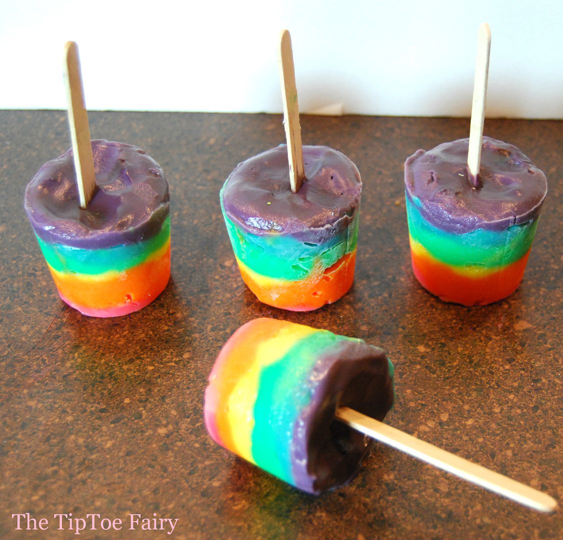 Lactose Free Rainbow Pudding Pops