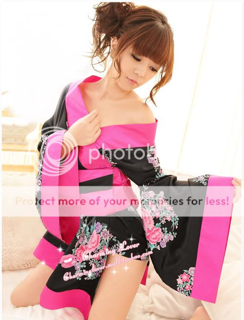 Sexy Intimate Clothes Woman Bath Robe Kimono Dress HF05